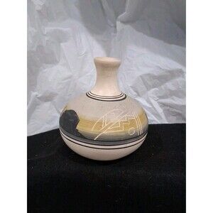 Native American Navajo 3.5 Inch Vase Pottery Signed Blackhawk